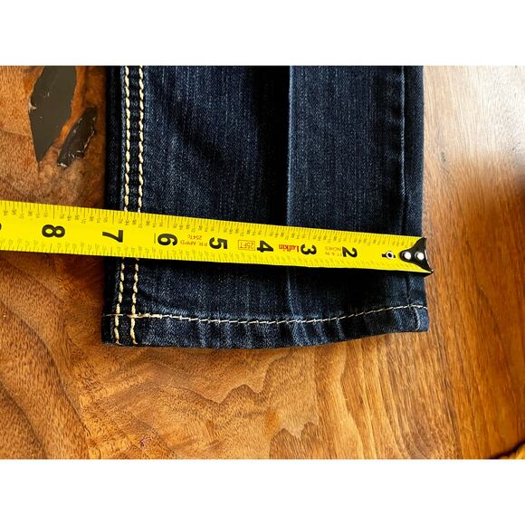 Dereon 11/12 Jeans Y2K Dark Wash Gold Metal Accents Beyonce Vintage Denim - Picture 6 of 10